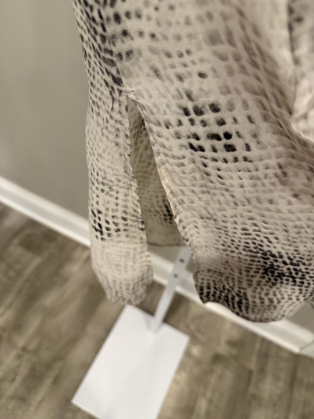 Zara Neutral Snake-Print Ruffle Front Blouse - Picture 6 of 6